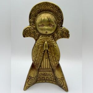 Vintage 1960s Commodore Gold Praying Angel Figurine
